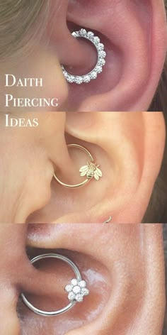 three different types of ear piercings