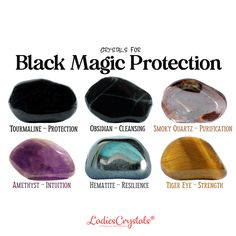 This is a black magic protection set of 6 crystals. Black tourmaline, obsidian, smoky quartz, amethyst, hematite and tiger eye. The black magic protection set includes: ☆ 6 crystals are listed above with sizes 2 - 2,5 cm. ☆ Information glossy card with the properties of crystals. ☆ Velvet bag for your stones. ☆ Gift card (optional). ☆ Everything is packed in a small elegant box with a ribbon ready to be given as a gift. ☆ CRYSTALS PROPERTIES ☆ Black tourmaline - Protection Obsidian - Cleansing  Smoky quartz - Purification Amethyst - Intuition Hematite - Resilience Tiger eye - Strength ☆ HOW TO USE ☆ You can use the crystals in whatever way works for you, such as wearing them in your pocket, placing them on your desk or on a windowsill, or simply holding it in your hand every time you need Black Magic Protection, Spell Protection, Magic Protection, Crystal Healing Chart, Protection Crystals, Crystals Stones, Handmade Gift Wrap, Crystal Set, Velvet Bag