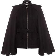 Alexander McQueen Belted Cape Jacket (€1.300) ❤ liked on Polyvore featuring outerwear, jackets, cape, coats, black, belted jacket, belted cape coat, lapel jacket, cape coat and alexander mcqueen Belted Cape Coat, Black Cape Coat, Alexander Mcqueen Jacket, Belted Cape, Alexander Mcqueen Fashion, Jacket Cape, Coats Black, Black Cape, Cape Jacket