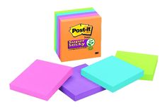 post - it super sticky notes in assorted colors