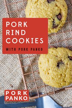 two cookies sitting on top of a cooling rack