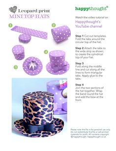 the instructions for how to make leopard print hats