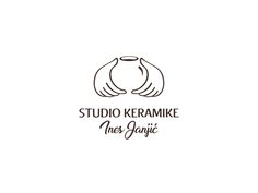 the logo for studio keramike, with hands holding each other's arms