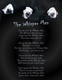 the whispers men poem on black background