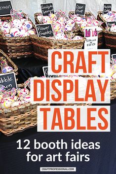 baskets filled with lots of different types of crafting supplies on top of a table