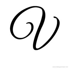 the letter v in black and white with swirly lines on it's side