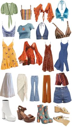 Chapelle Roan Outfit Ideas, Y2k Hippy Outfits, 70s Fashion Sketches, 70s Mama Mia Outfits, Mamma Mia Clothes Aesthetic, Miami Clothes Outfit Ideas, Momma Mia Inspired Outfits, 70s Mamma Mia Outfits, Pop Star Inspired Outfits