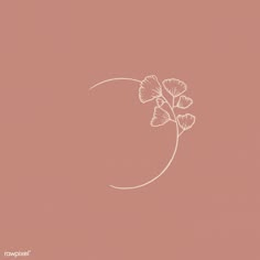 a drawing of a flower on a pink background