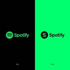 spotify and spotify logos are shown in two different color schemes, one green and the other black