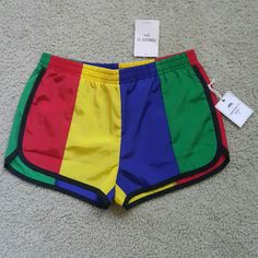 These Are Girl's Size Large But They Fit Like Adult Small. Super Light! Great For Summer! New With Tags. Trendy Summer Shorts For School, Trendy School Shorts For Summer, Trendy Short Bottoms For School, Casual Color Block Athletic Shorts For Summer, Casual Stretch Color Block Shorts, Trendy Color Block Short Length Shorts, Trendy Short Color Block Bottoms, Casual Rainbow Bottoms For Pride, Trendy Color Block Shorts