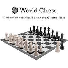 World Chess Official Chess Set Academy Edition - Chess Set - Chess-House Portable Chess Set, Classic Chess Set, Chess Championship, Chess Board Set, Chess Gifts, Travel Chess Set, Chess Set Unique, Kings Game, Paper Board