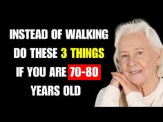 an old woman with white hair smiling at the camera and texting instead of walking do these 3 things if you are 70 - 80 years old