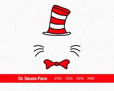 the dr seuss face with a red bow tie