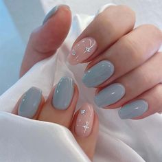 Nails January, January Nail, Nails Unique, Money Nails, Trends Nails, Unghie Nail Art, Nails Valentines, Light Blue Nails, Baby Blue Nails