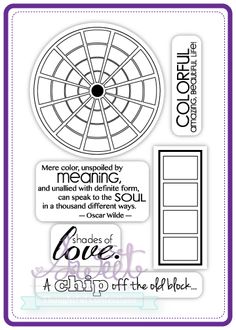 a clear stamp with the words love, and an image of a wheel on it