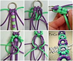 the instructions for how to make a macrament bracelet with beads and yarns