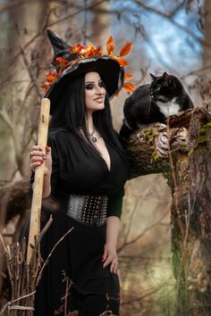 Halloween, Witch, Black cat, Autumn, Fall, October, Happy Halloween, witchcraft, fantasy, photography, photoshoot, cats, magic Halloween Witch Photoshoot Women, Witch Sisters Photoshoot, Witch And Her Cat, Witch With Black Cat Photoshoot, Witch In The Woods Photography, Witch Photos, Real Witches, Gothic Photography, Witch Pictures