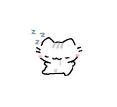 a drawing of a cat sleeping with its eyes closed