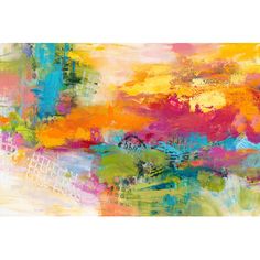 an abstract painting with bright colors