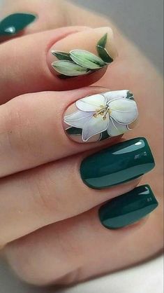 Manicure Nail Designs, Floral Nail Designs, Nail Art Designs Diy, Floral Nail Art, Spring Nail Art, Floral Nails