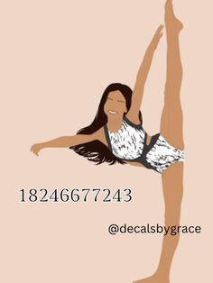 a woman is dancing on her legs with the words decalsby grace above her