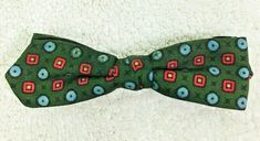 Vintage Men's Bow Tie Deep Green Blue Dots Red Squares 5 x 1 1/2 Inch Darker than in the photos (bright photo lights ) also please see one end is pointer and one end is flat... Shabby Chic Guest Room, Photo Lights, Bright Photos, Blue Dots, Toy Train, Blue Dot, Photo Lighting, Dollhouse Dolls