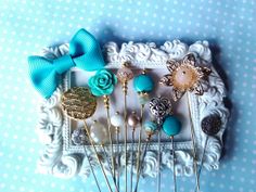 Hijab Pin set  Peachy Blues by haniyyajewelz on Etsy, $52.00 Pin Cushions, Belly Button Rings