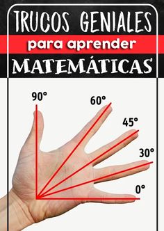 a hand with red lines on it and the words trucos geniales para arrender matematicas