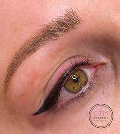 Winged Eyeliner Tattoo, Thick Eyeliner, Brow Tattoo