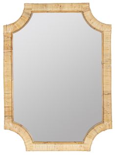 a mirror that is made out of bamboo