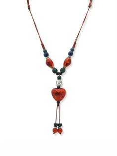 PRICES MAY VARY. Beautiful long boho necklace features a unique combination of ceramic beads in various shapes, sizes and colors Easy to wear with an adjustable sliding brown waxed cord; no clasp, just put over the head and you're ready to go Give this stunning piece of bohemian jewelry as a great Valentine's Day, Christmas, birthday, or anniversary gift A nice addition to any jewelry collection that surely makes you stand out from the crowd in style If there is any problem with your purchase, f How To Make Boho Jewelry, Bohemian Jewelry Gift, Long Boho Necklace, Jump Ring Jewelry, Beaded Boho Necklace, Long Necklace Boho, Valentines Necklace, Ceramic Heart, Ceramic Necklace