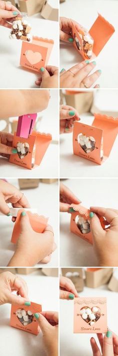 the instructions for how to make an origami card holder with paper and scissors