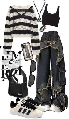 Streetwear Tomboy Outfits, Outfit Ideas Shoplook, Clothes For Tomboys, Tomboy Girl Outfits, Tom Girl Outfits, Outfit Inspo Tomboy, Outfits For Tomboys, Tomboy Femme Style Outfits, Outfit Ideas Tomboy