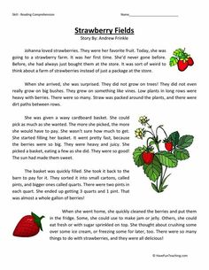 the strawberry fields worksheet is shown in this page, which contains information about strawberries