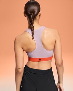 The racerback sports bra made from carbon emissions. For light support with lower environmental impact | On Women's Pace Bra in Mauve/Flame, Size: XL. All-day wear, short runs, CleanCloud® Running, Road Running, Trail Running. Performance Outdoor | Polyester/Recycled Polyester Running 10k, Tempo Run, Running Trail, Interval Workout, Running In Cold Weather, High Intensity Workout, Racerback Sports Bra, Gym Training, Road Running