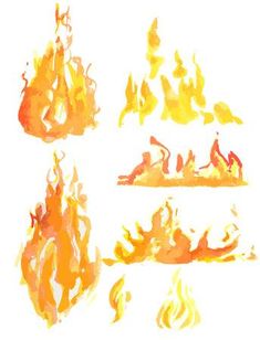 fire and flames on white background