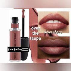 Mac Liquid Lipstick Powder Kiss Lipcolour Color: Over The Taupe 997 Size: .17 Oz New In Box 100% Authentic **Currently 2 Left! Mac Over The Taupe, Mac Powder Kiss Liquid Lipcolour, Mac Powder Kiss Liquid, Mac Liquid Lipstick, Mac Lip Glass, Mac Makeup Looks, Mac Powder, Mac Lips, Color Lip Balm