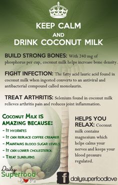 Milk Nutrition, Coconut Benefits, Smoothie Detox, Keep Calm And Drink, Eat Better, Detox Smoothie, Healthy Tips