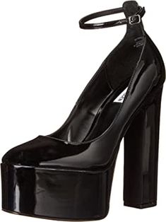 Steve Madden High Heels, Steve Madden Store, Garden Items, Ankle Strap Heels, Platform Pumps, Black Pumps, Platform Wedges