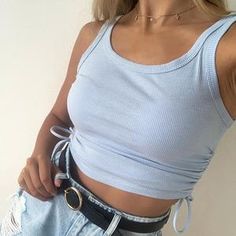 Crop Top Styles, European Casual, Summer Fitness, Short Tank Top, Short Vest, Crop Top Casual, Mode Casual, La Girl