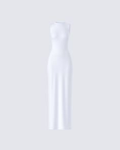 A little white dress is the new essential 🤍 Sleek, and slim fitting - this dress is made from jersey fabric, complete with a bodycon fit, and binding along the neckline and armhole 😇 Doctor Odyssey, Baby Ballerina, Little White Dress, College Fits, White Maxi Dress, Aesthetic Shoes, White Maxi, Little White Dresses, White Maxi Dresses