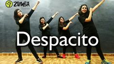 three women are dancing in front of a blackboard with the words despacito