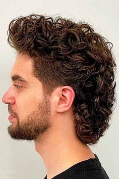 Men with curly hair can embrace the mullet trend with a curly variation. The curls add a dynamic and carefree element to the hairstyle, creating a unique fusion of classic and contemporary aesthetics. Mullet Variations, Curly Hair Men Haircut Mullet, Mens Curly Mullet, Mullet Ideas For Men, Mullet Curly Hair Men, Curly Mullet Men, Men's Wavy Hairstyles, Modern Mullet For Men, Classic Mullet