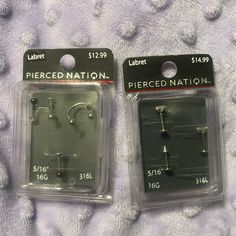 two pairs of pierced nation earring hooks