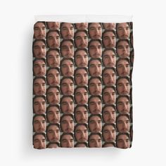 a man's face with many different facial expressions on it duvet cover set