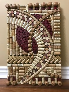 a close up of a wine cork art