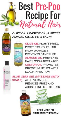 Best Pre-Poo Recipe For Natural Hair! Pre Poo Natural Hair, Olive Oil Hair, Natural Hair Routine, Best Natural Hair Products, Natural Hair Regimen, Low Porosity Hair Products, Castor Oil For Hair