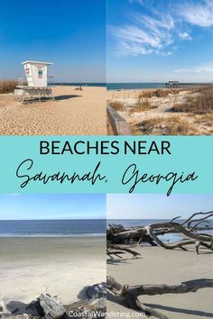 the beach near savannah, georgia with text overlay