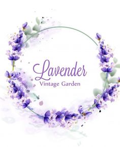 lavender flower frame with watercolor effect