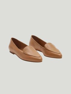 REBECCA ALLEN Nude Loafer Classic Slip-on Ballet Flats With Textured Sole, Elegant Everyday Slip-ons With Leather Sole, Everyday Slip-on Loafers With Removable Insole, Classic Leather Footbed Slip-ons With Flat Heel, Classic Slip-ons With Leather Footbed, Classic Slip-ons With Leather Footbed And Flat Heel, Classic Slip-on Closed Toe Ballet Flats, Classic Flat Slip-ons For Fall, Classic Round Toe Flats For Office